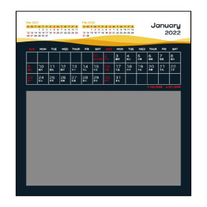 DSA03 迷你透明盒月曆 (2022 快速落單月曆) 設計 A 一月