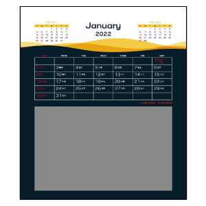 DSA04 透明盒月曆 (2022 快速落單月曆) 設計 A 一月